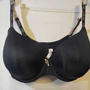 Cacique Black Bra with Logo Straps